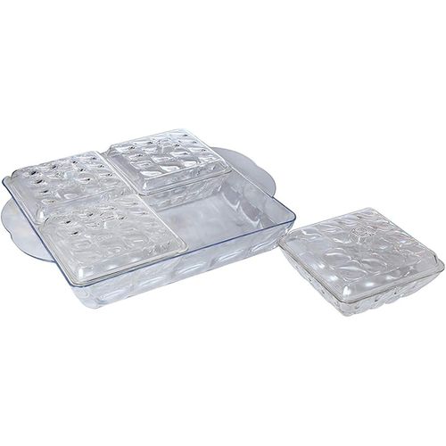 Turkish Nuts Plate ,4 Holes - Transparent