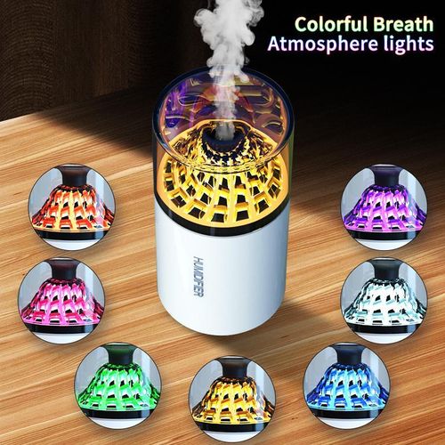 portable USB mini air humidifier, also known as a mini volcano humidifier or aroma diffuser