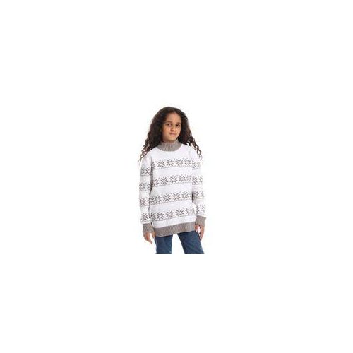 Girls Wool Pullover with Multicolour Design - multicolour - 14 Years