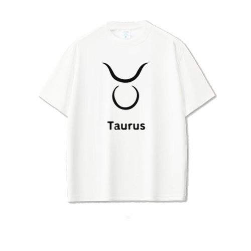 t-shirt White with a Taurus zodiac design