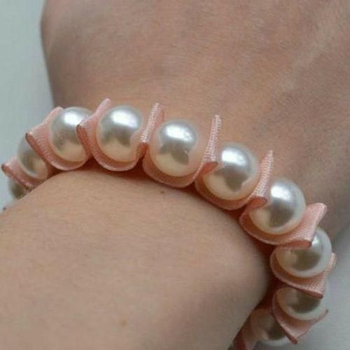 Handmade Bracelet Of Mallorca Pearls And Satin