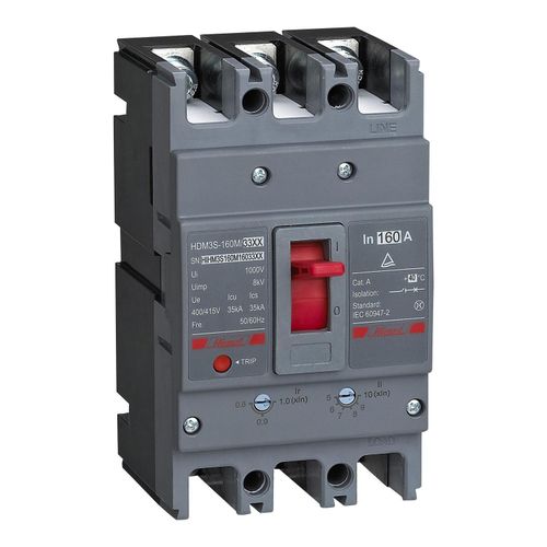 MCCB 3-Pole 80A Molded Case Circuit Breaker 35kA Breaking Capacity Thermal Magnetic Protection for Electrical Distribution