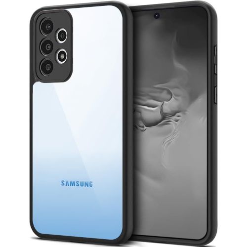 جراب موبايل شفاف رفيع ومتين ومضاد للصدمات والاصفرار ويوفر حماية كاملة مع واقي لعدسة الكاميرا لموبايل سامسونج جالاكسي A23 شبكة الجيل الرابع والخامس 5G4G من دلع موبايلك لون أسود