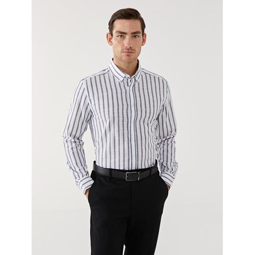 Regular Fit Long Sleeve Striped Men's Shirt