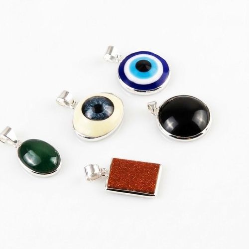 Silver Framed Charm Pendant (Multiple Variations Available)