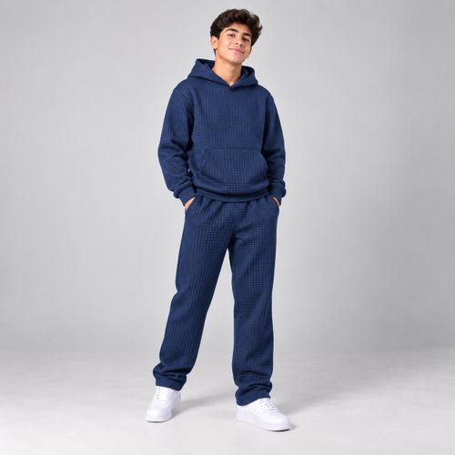 Boys' Winter Waffle Hoodie & Pants Set