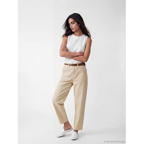 Belted Carrot Fit Women's Jeans