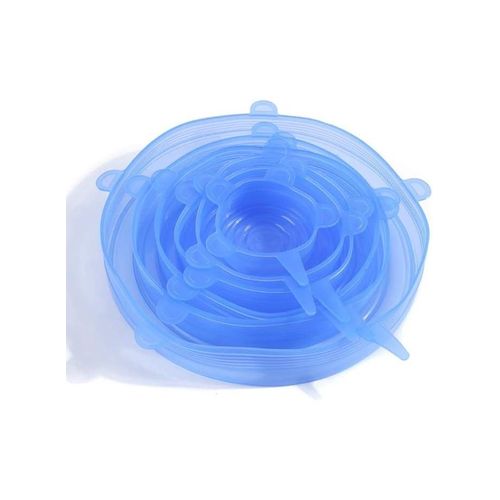 Set of 6 Stretchable Reusable Silicone Lids â€“ For Kitchen & Food Storage