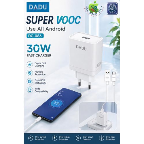 DC-086 Super VOOC 30W Fast Charger for all Android with Fast Charge Type-C Cable