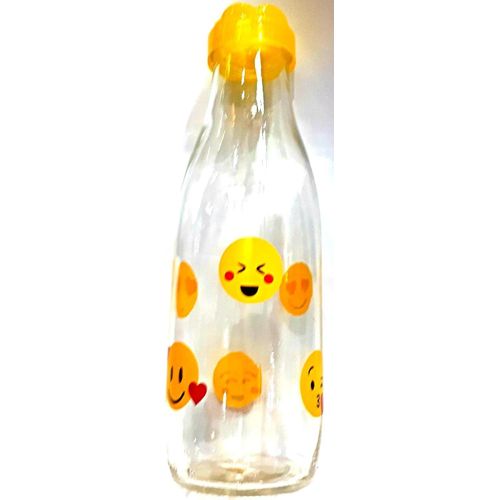 Decorated glass bottle 1lt with plastic lid