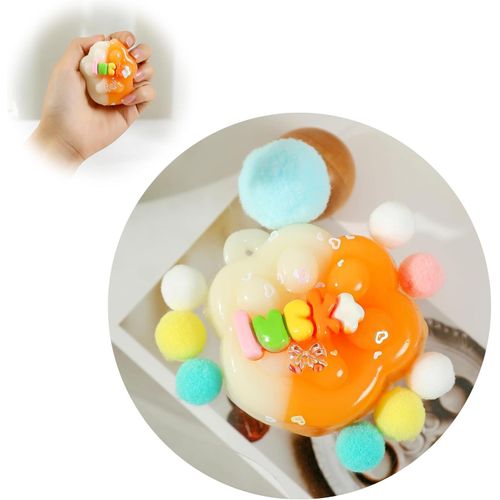 Taba Squishy Cat Paw Squeeze Toys,Sensory Fidget Toy for Your Best Mellow and Chill,Party Favors, Birthday Gift, Squishy Toys for Adults (White Orange Gradient)