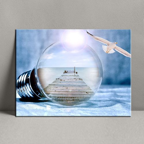 Modern Tableau - 40 X 30 Cm تابلوه مودرن تجريدى - لمبة - بحر