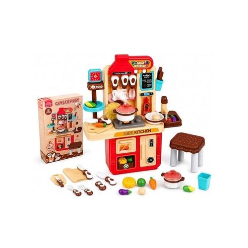 47-piece children's kitchen set with sound system, lights, and cooking accessories
