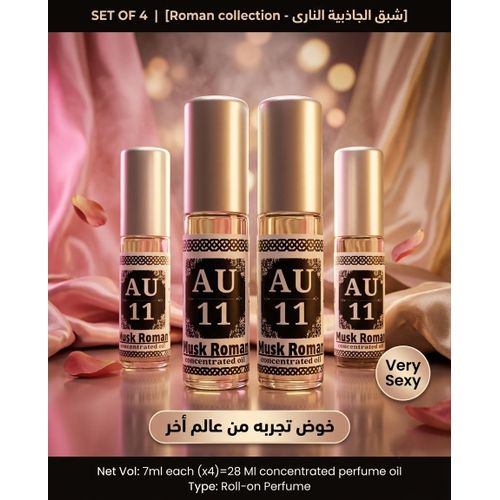 AU Sexy Roman 4 PCS Bundle Concentrated Perfume Oil – Alcohol-Free – Long Lasting – High Value Set – Multi-Use