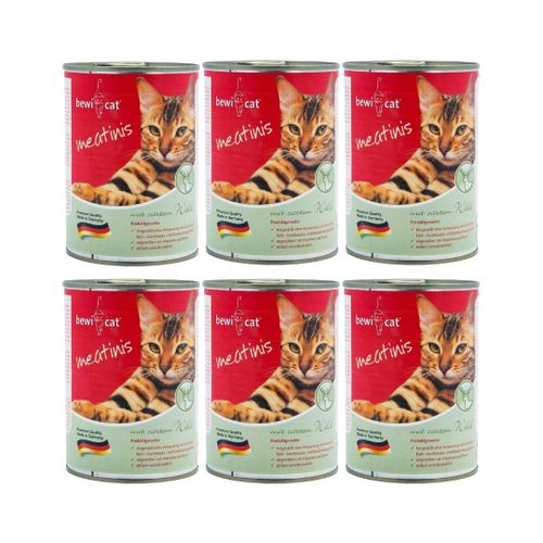 4 cans Bewi Cat Meatinis With Meat Tender 400 gr