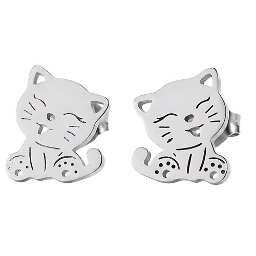 Earrings T i n y M e o w For Women Bride Wedding Romantic Fashion Day Wife Lover Family Member Perfect for Casual Attire -Stainless Steel Gold Plated for Casual Attire -Stainless Steel Gold Plated