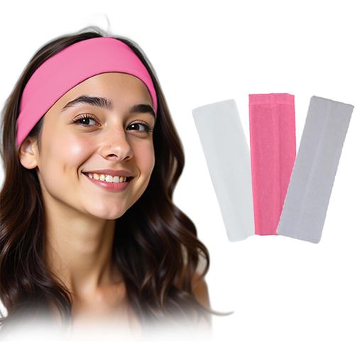 3pcs Cotton Headbands - 95% Cotton, Sport Sweat Bands for Women's, Men - Workout Headbands - Running Headband -Tennis Athletic Sweatband.