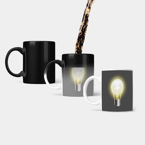 Creative Porcelain Magic Mug - Lampa - Black