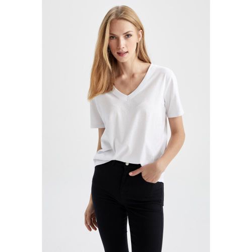 Woman Regular Fit Short Sleeve T-Shirt - WHITE