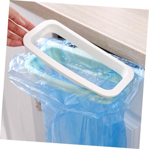 Kitchen Trash Bag Holder , color may vary , anging Garbage Bag Rack Over Cabinet Door Plastic Trash Bag Holder Kitchen Storage Rack Space-Saving Organizer for Home and Office