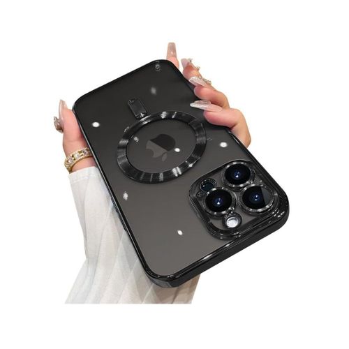 Case Magnetic Crystal Clear for iPhone 13 Pro (6.1 Inch) Case, (Compatible with MagSafe) (Not Yellowing) (No.1 Strong Magnets) Slim Phone Case Thin Cover (Black)