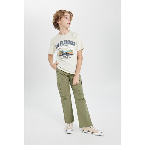 Cargo Pocket Straight Leg Gabardine Trousers Boys'