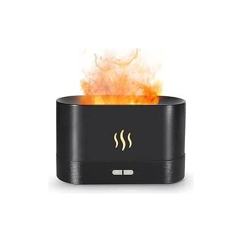 Flame Essential Oil Diffuser with LED Light – Quiet Aroma Diffuser for Home Decor – Flame Effect Aromatherapy Diffuser for Bedroom & Office