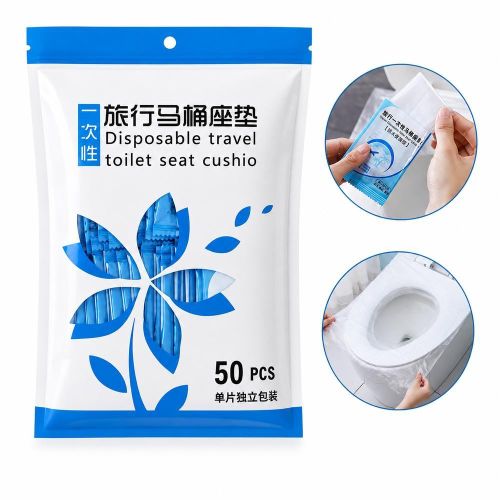 Disposable Travel Toilet Seat Covers Individually Packed 50 Pieces - 1-12