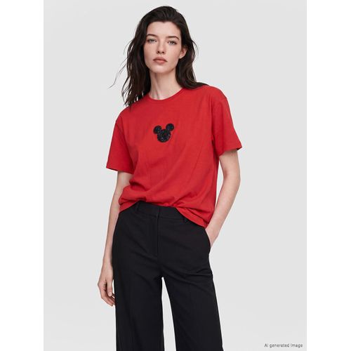Minnie Mouse Embroidered 100% Cotton Women's T-Shirt