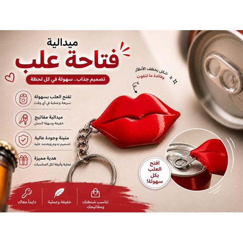 Lip-shaped can opener keychain – practical and stylish always with you
