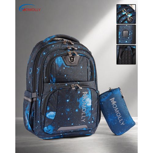 Unisex Majestic Galaxy Large-capacity backpack with internal and external lining with pencil case