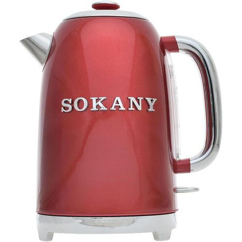 Electric Kettle with Temperature Display, Red, 1.7L, 2200W SK-09110