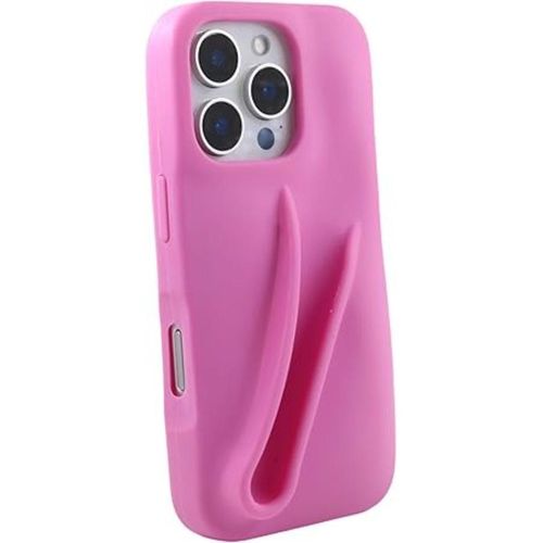 Soft-touch silicone mobile phone case for iPhone 16 Pro, simple matte design, shockproof and fingerprint-resistant cover (light pink)