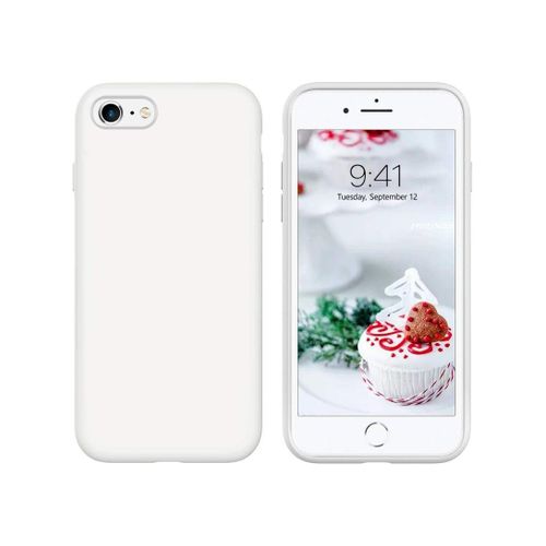 Compatible with iPhone 6/6S Plus Case 5.5 Inch Slim Liquid Silicone 4 Layers Soft Gel Rubber Shockproof Protective Phone Case with Anti Scratch Microfiber Lining (White)
