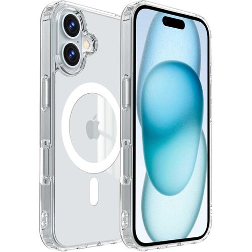 Transparent Magmatic Protection For iPhone 16 Compatible with MAG-Sev Transparent Rear Porpet Hybrid Shock-resistant Silicone Frame Ultra Transparent Shot For Apple iPhone 16
