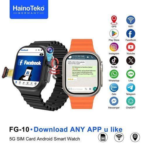 Haino Teko FG-10 Smartwatch Android 5G SIM Card 4GB RAM 64GB ROM 2.02 AMOLED 180° Rotating Camera Smart Watch