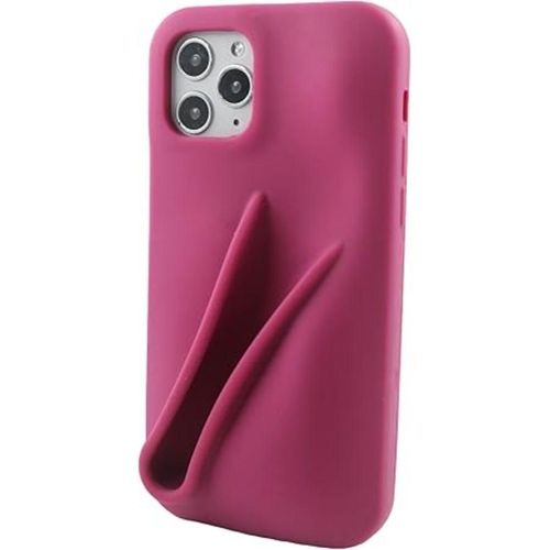 Soft-touch silicone mobile phone case for iPhone 11 Pro, simple matte design, shockproof and fingerprint-resistant cover (red)