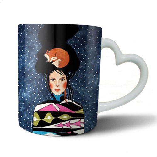 Mug Ceramic By Bit Hosny.heart Hand