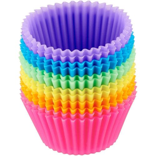 , Unique Colorful Silicone Cupcake Molds Set for Muffins and Desserts – 12 Pack Reusable Liners for Chocolate, Pastry, Perfect Solution for All Baking Occasions (Multi, 36pec)