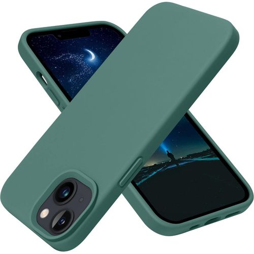 Autofly Silicone Protective Mobile Phone Case Ultra-Thin Shockproof Case with Soft Anti-Scratch Microfiber Lining Designed for iPhone 13 61-inch Dark Green