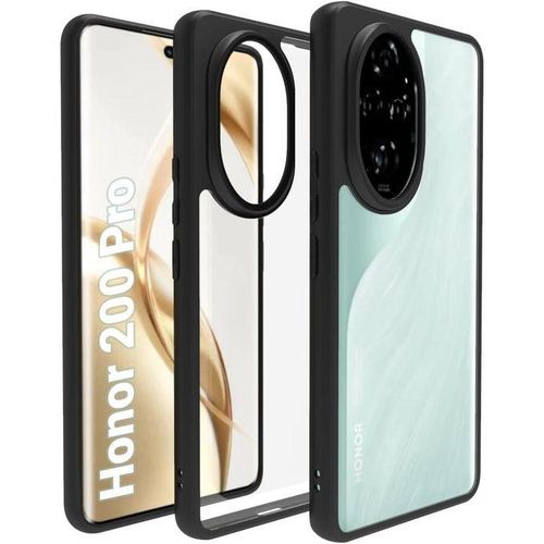 Case Cover Shockproof Hard PC Back Soft TPU Frame Anti-yellowing Slim Protective Cover Compatible with Honor 200 Pro (Clear)