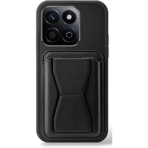 Protective case for Honor X6c made of synthetic leather with a card holder and kickstand shockproof slim and scratch resistant for Honor X6c mobile phone black