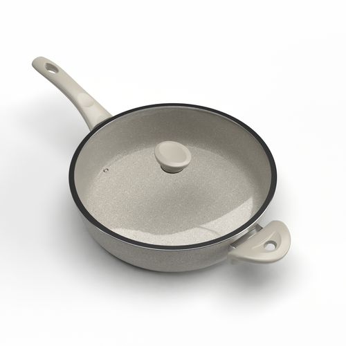 Saute Pan Size 30 Glass Lid Beige