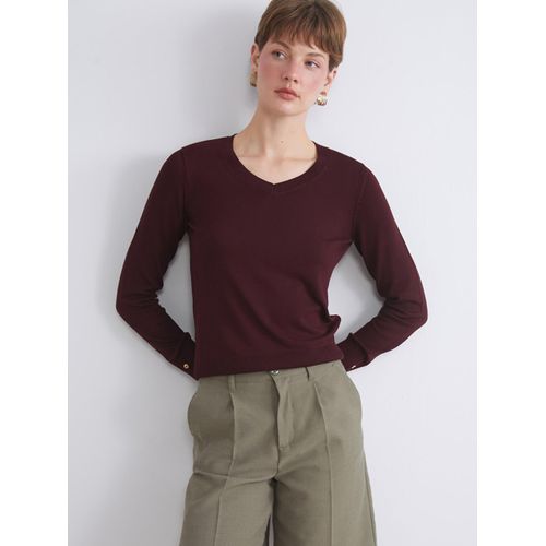V Neck Women's Knitwear Sweater