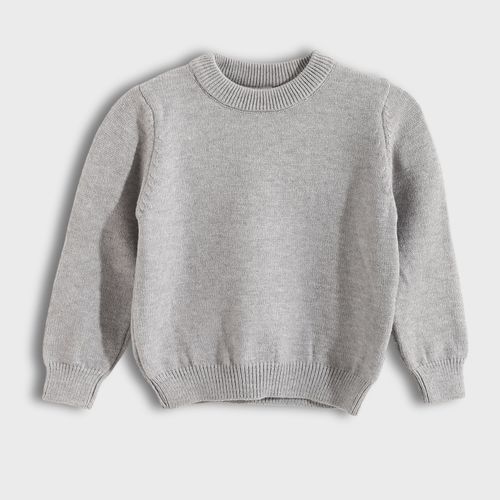 Slip On Plain Basic Sweatshirt - Light Grey