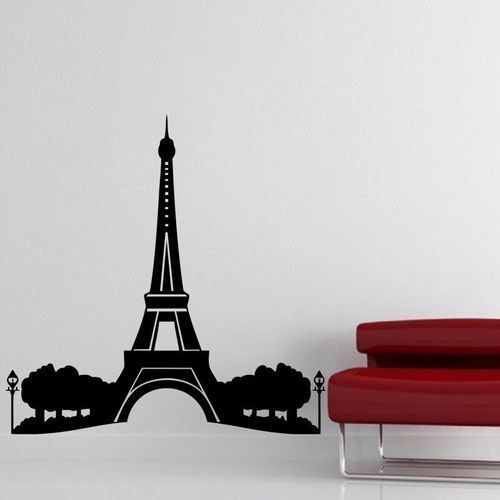 Eiffel Tower Shape Wall Sticker - 55 X 55 - Black