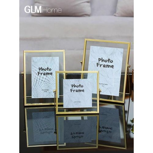 Picture Frame Set of 3 - Glass and Metal