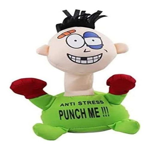 Premium Interactive Anti-Stress Plush Toy: Hilarious 'Punch Me' Character for Effective Emotional Release, Anger Management, and Fun Tactile Stress Relief for All Ages.