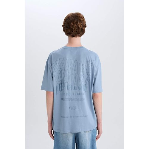 Cotton Oversize Fit Crew Neck Printed T-Shirt