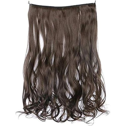 Hair Extension Made Of Synthetic Hair, Long Curly, Brown